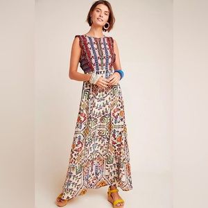 Vineet Baha for Anthropologie Valerie Embroidered Maxi Dress